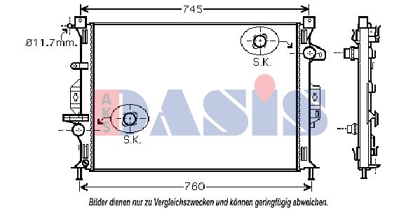 AKS DASIS Радиатор, охлаждение двигателя 092046N